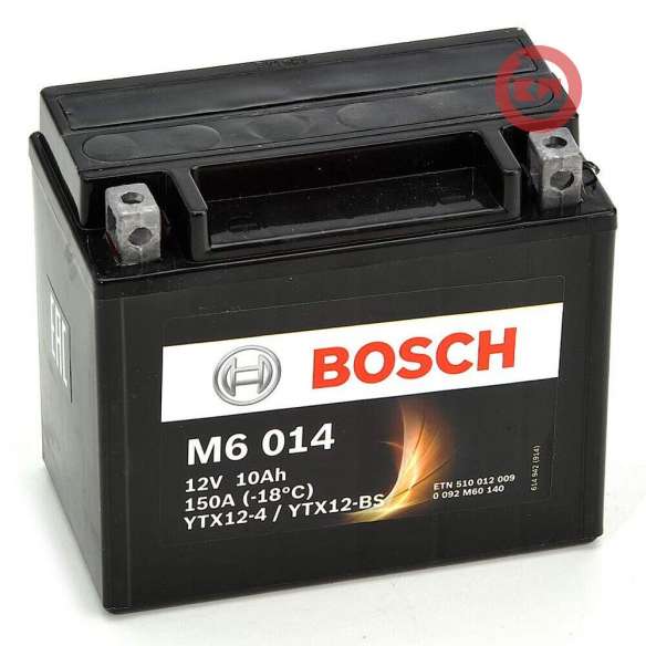 Batterie moto BOSCH FA104 AGM MF 12v 10ah 180A YTX12-BS / YTX12-4