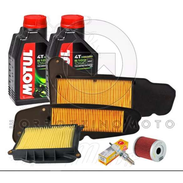 Kit Tagliando Completo Per Malaguti Centro 50 4T (2008-2011) – Olio Motul, Filtro Aria HiFlo, Candela NGK