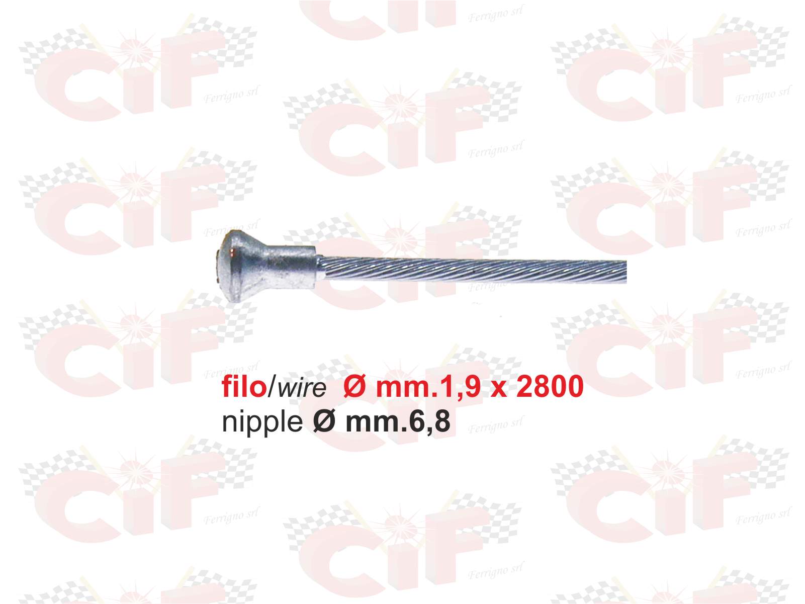 CAVO FRIZIONE INTERNO APE 50 (FILO 1,9x280)(NIPPLE 6,8)