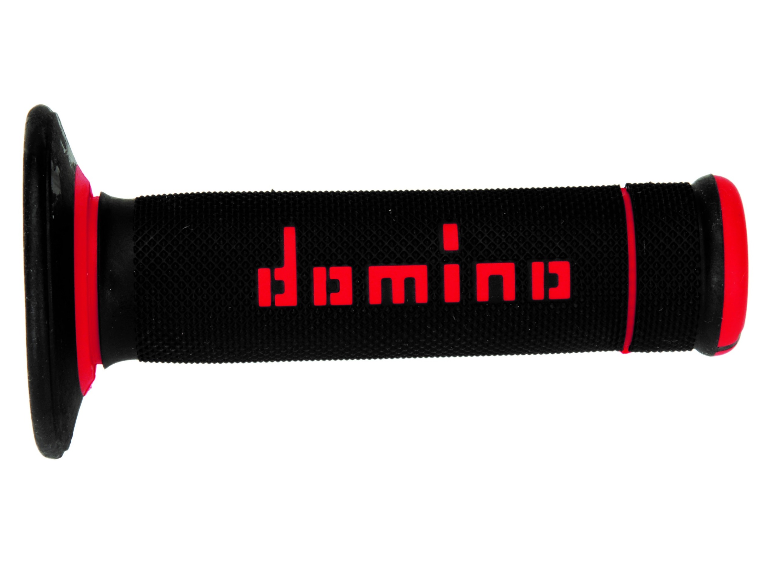 Coppia manopole Domino nere-rosse Off-Road Motocross 118mm