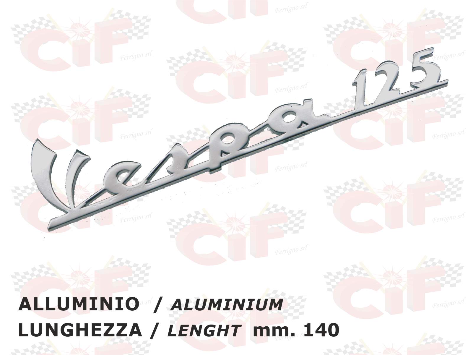 TARGHETTA VESPA 125 TRAFORATA PER SCUDO ANTERIORE VESPA 125 PRIMAVERA