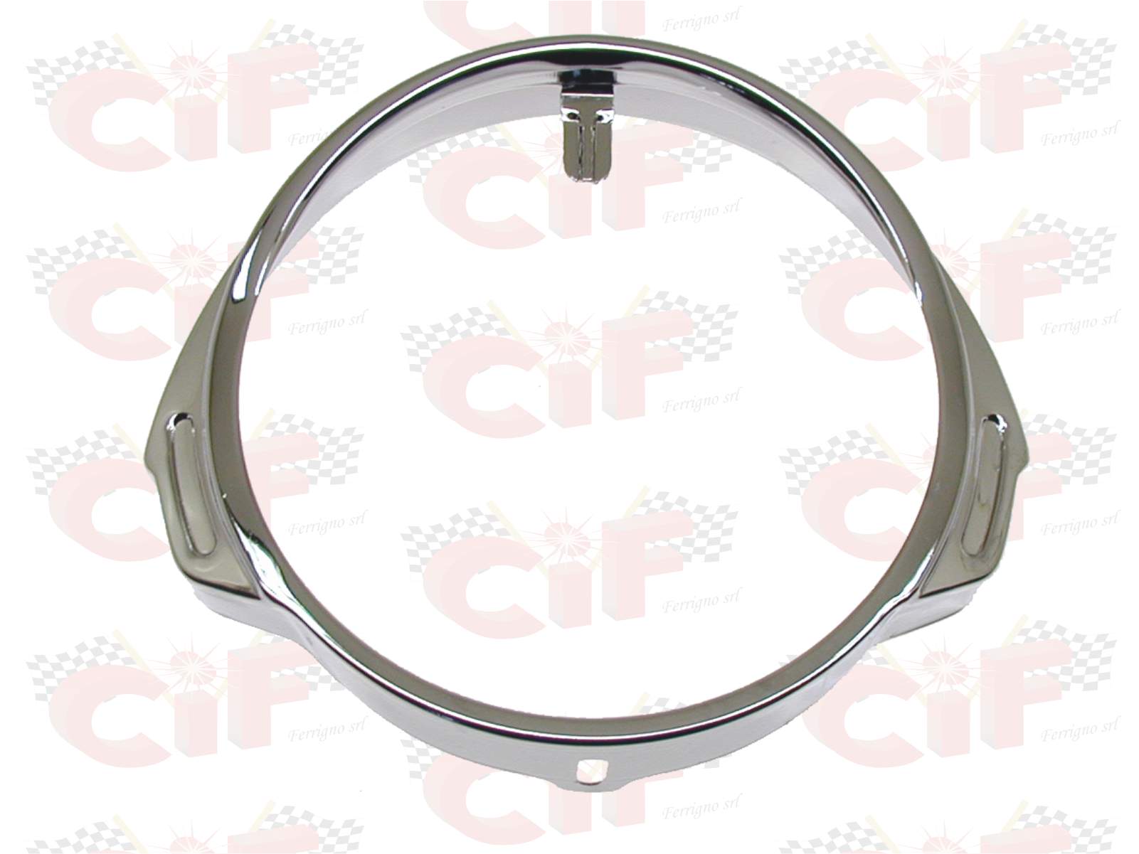 GHIERA FANALE CROMATA PER FANALE ANTERIORE FARO VESPA PX PE 125 150 200 1 SERIE