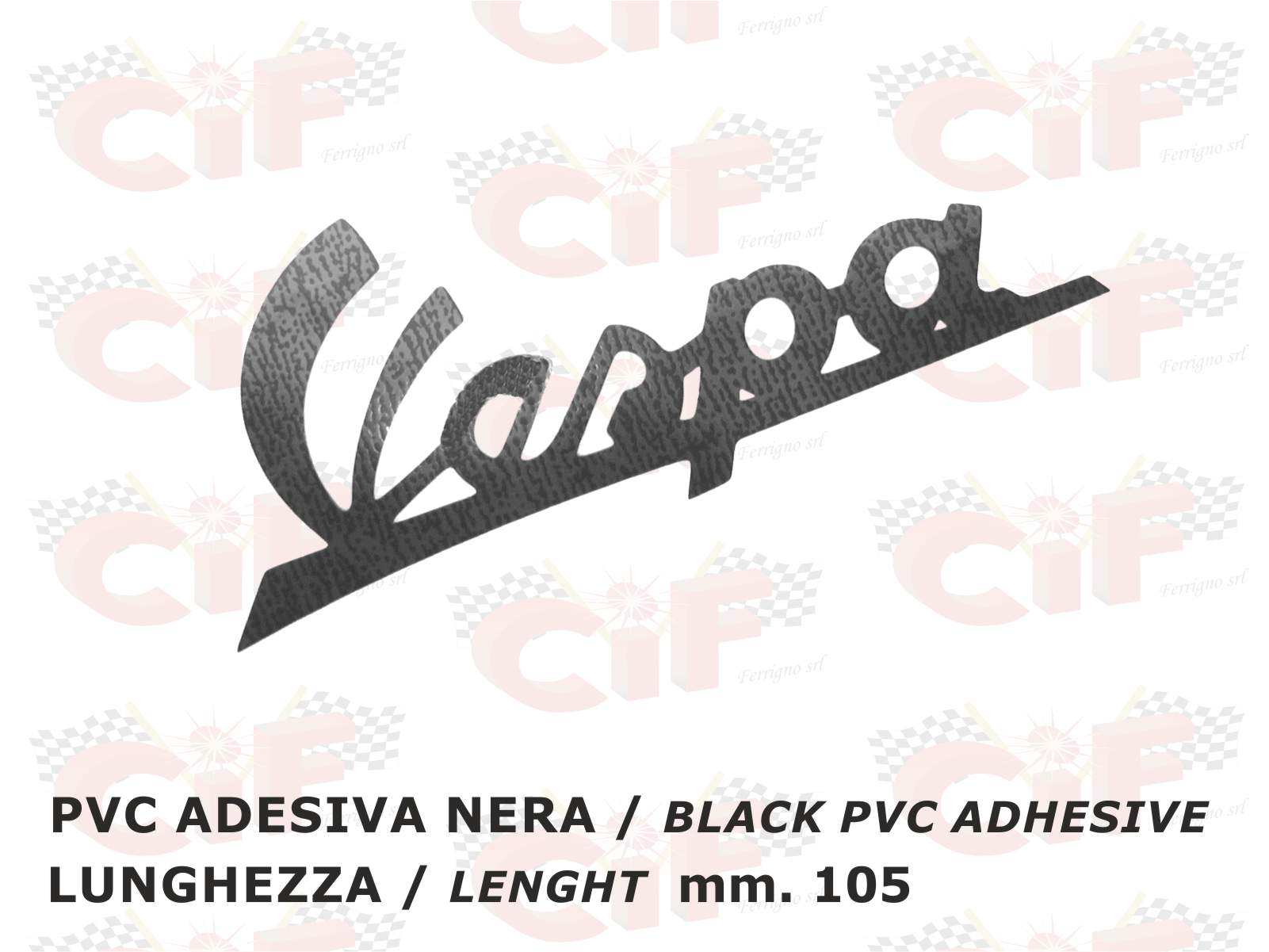 TARGHETTA VESPA ADESIVA NERA PER SCUDO ANTERIORE VESPA 125 VNB4-VNB5