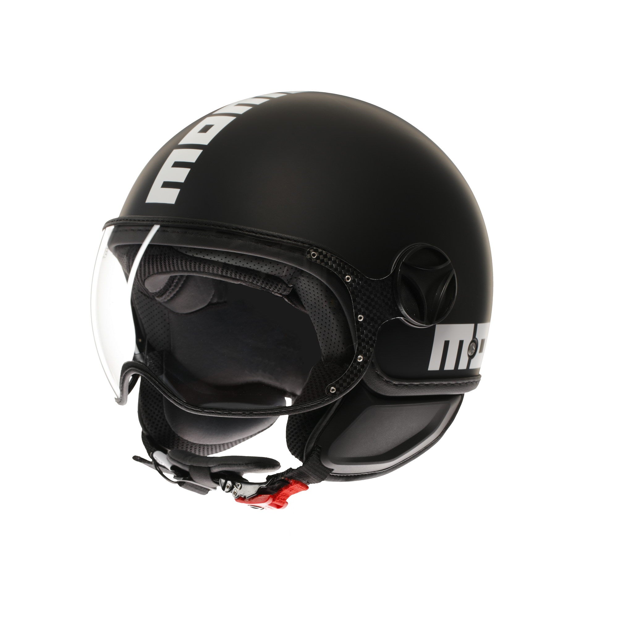 Casco MOMO DESIGN FGTR Classic E2206 Jet Mono Nero Opaco Matt BLACK/WHITE 001