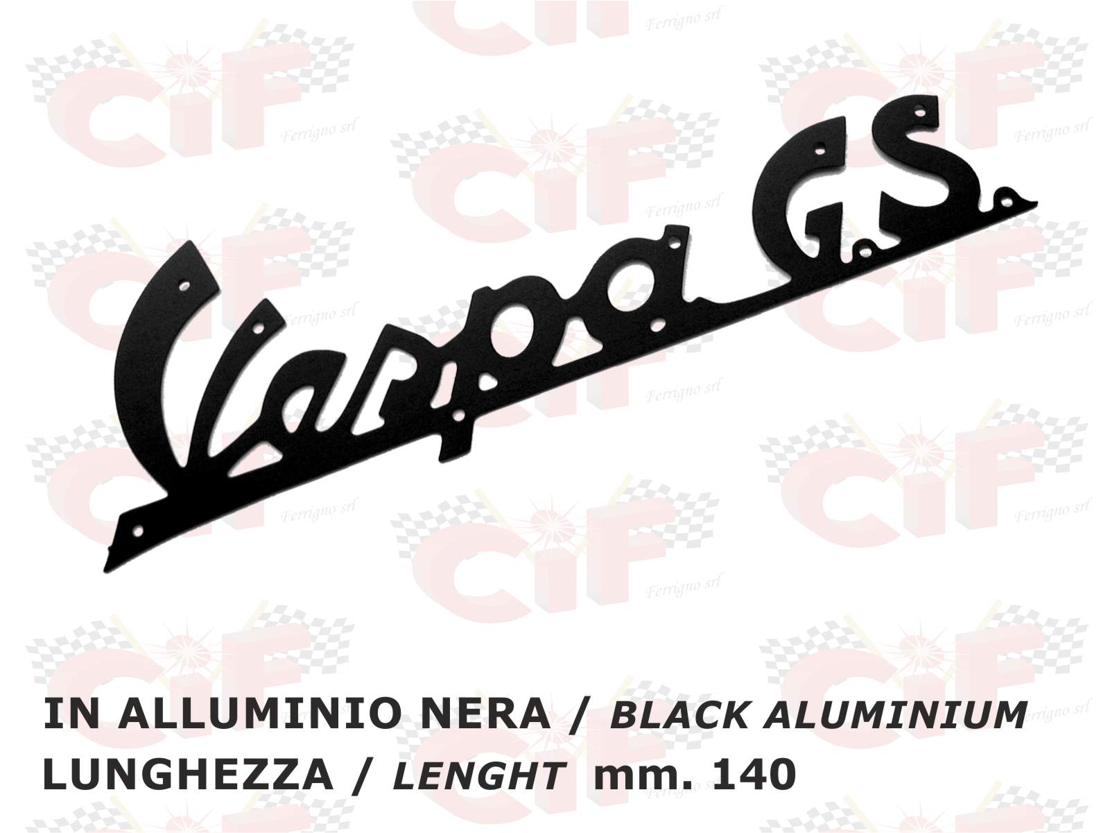 TARGHETTA VESPA G.S. ALLUMINIO SCUDO ANTERIORE VESPA GS 150