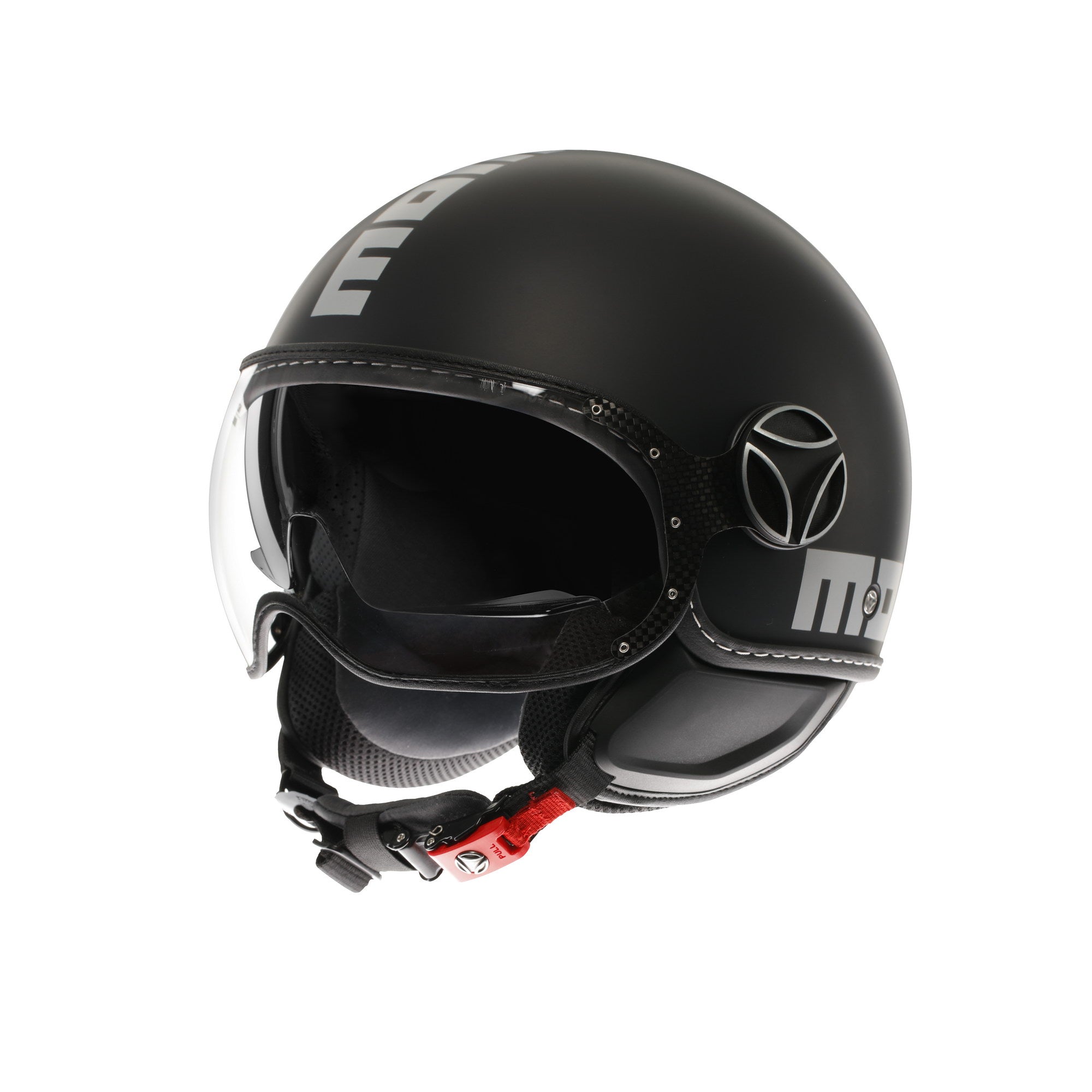 Casco MOMO DESIGN FGTR EVO E2206 Jet Mono Nero Opaco Matt BLACK/SILVER 001