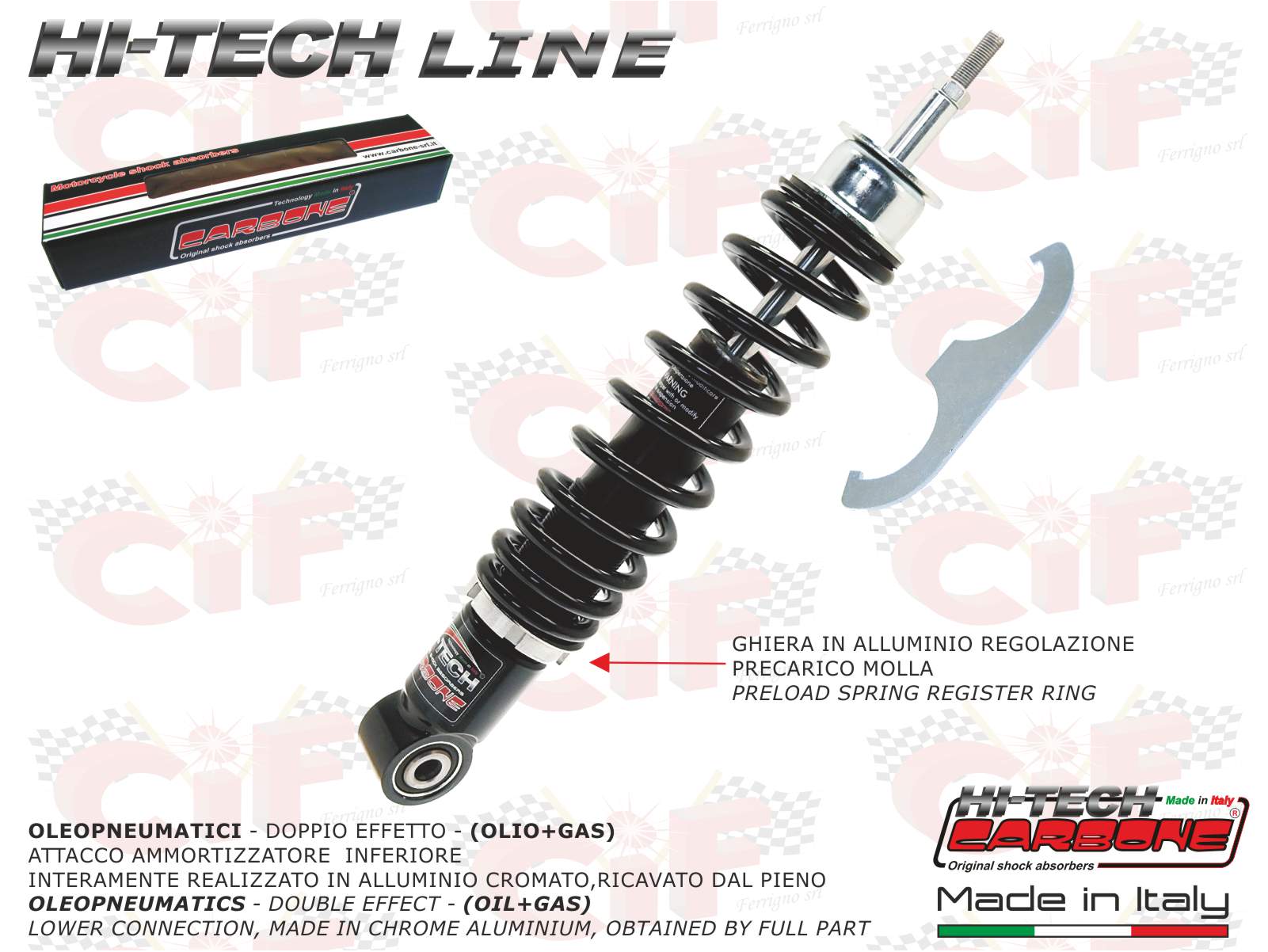 AMMORTIZZATORE POSTERIORE CARBONE HI TECH REGOLABILE NERO APRILIA SR 2004 PIAGGIO