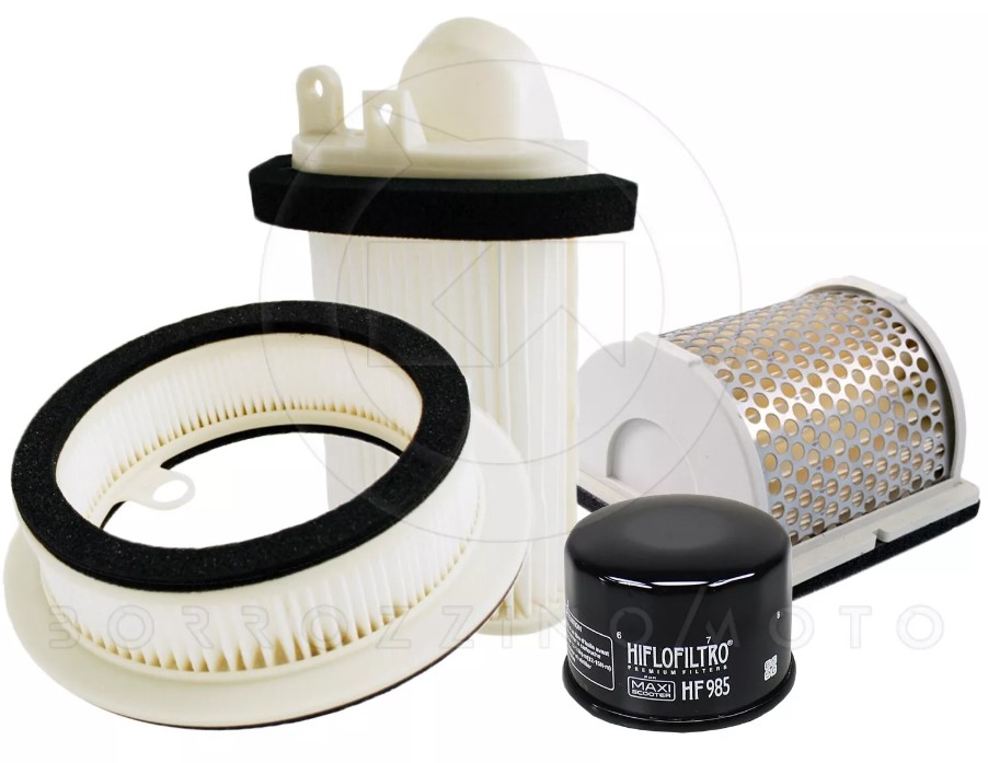 KIT TAGLIANDO 3 FILTRI ARIA + FILTRO OLIO HF985 YAMAHA T-MAX 500 2001-2007