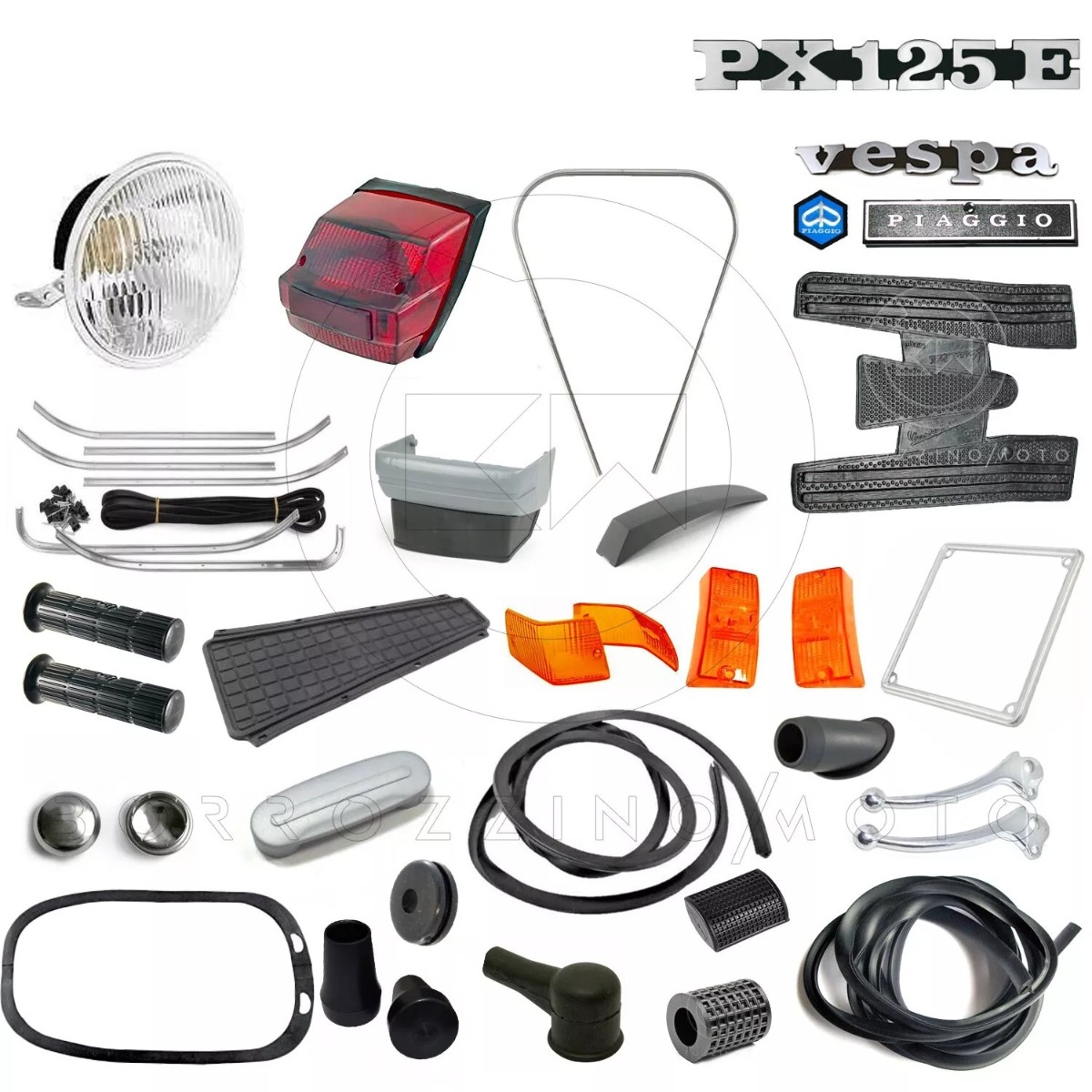KIT RESTAURO COMPLETO RICAMBI ACCESSORI PER PIAGGIO VESPA PX 125 E 1° TIPO ELETTRONICA
