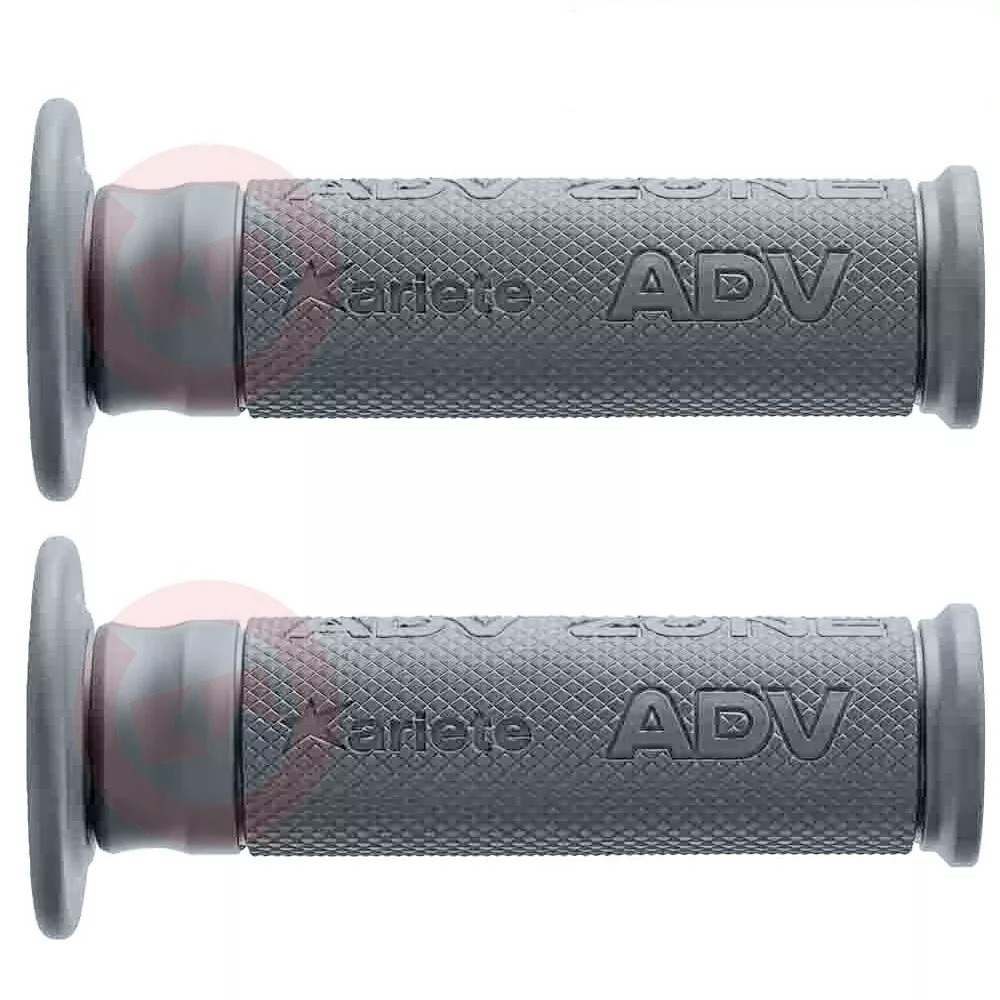 COPPIA MANOPOLE FORATE GRIGIO ARIETE ADV ZONE GRIPS 120mm Ø22/24 MOTO/SCOOTER
