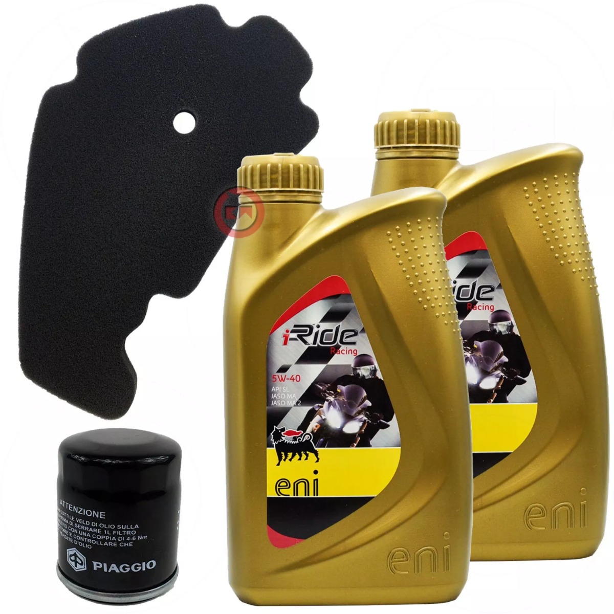 TAGLIANDO 2L ENI i-RIDE 5w40 FILTRO ARIA OLIO PIAGGIO BEVERLY TOURER 300/BEVERLY RST 250