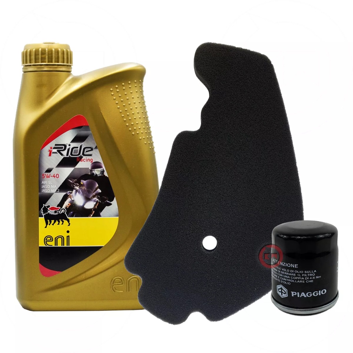 KIT TAGLIANDO ENI 5W40 FILTRO ARIA OLIO PIAGGIO BEVERLY IE EURO 3 250/RST 4T 4V 300/HPE ABS E5 300 