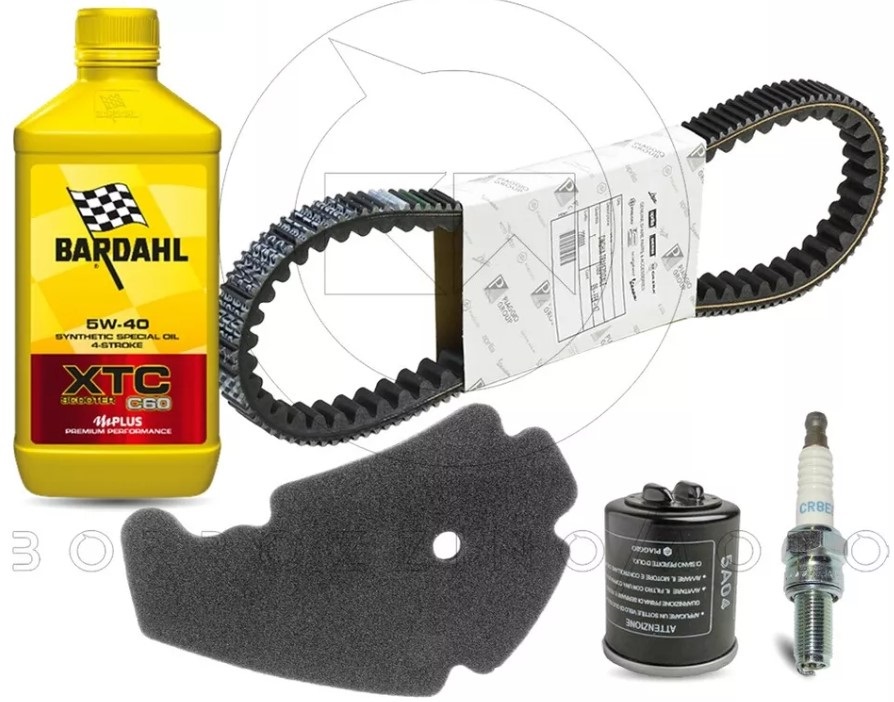 KIT TAGLIANDO CINGHIA OLIO BARDAHL 5W40 ORIGINALE PIAGGIO BEVERLY 250 ie 2006-08/BEVERLY RST 250 2004