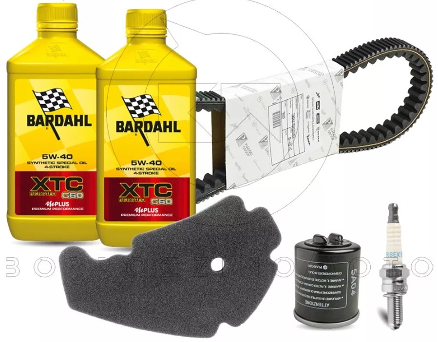 TAGLIANDO CINGHIA 2L OLIO BARDAHL 5W40 ORIGINALE PIAGGIO BEVERLY IE EURO4 300/CARNABY CRUISER 300