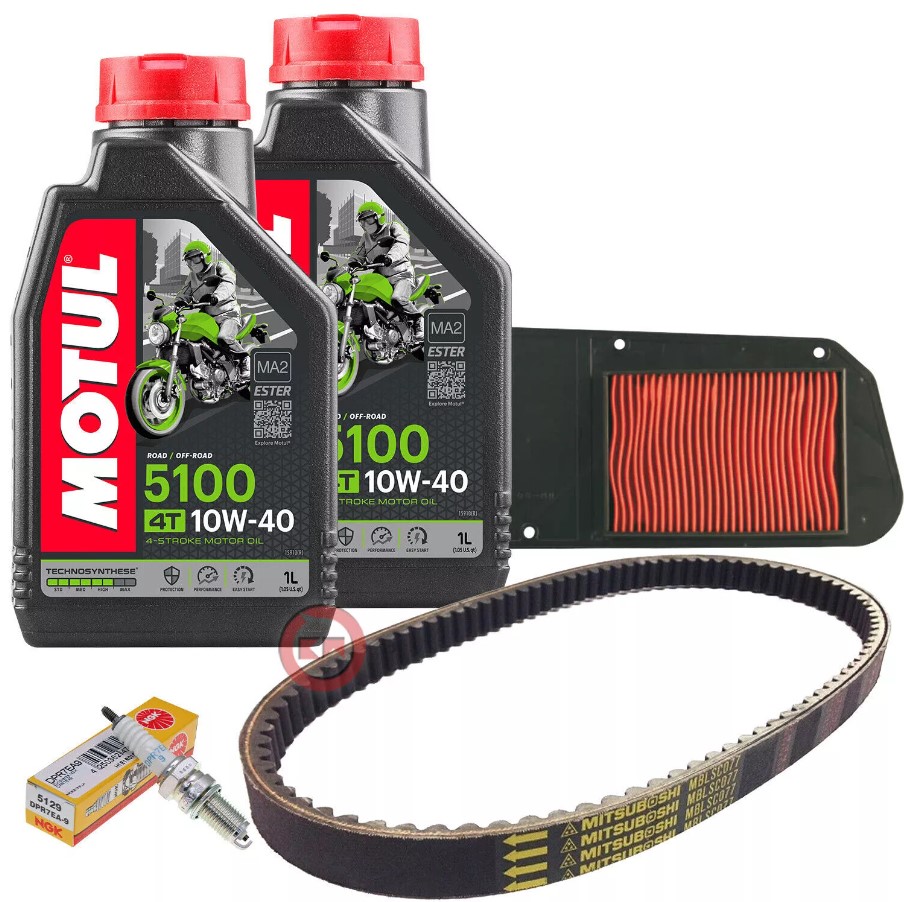 Kit Tagliando Completo Per Piaggio Beverly 300 S ABS (2016-2018): Olio Motul, Candela NGK, Filtri Olio E Aria
